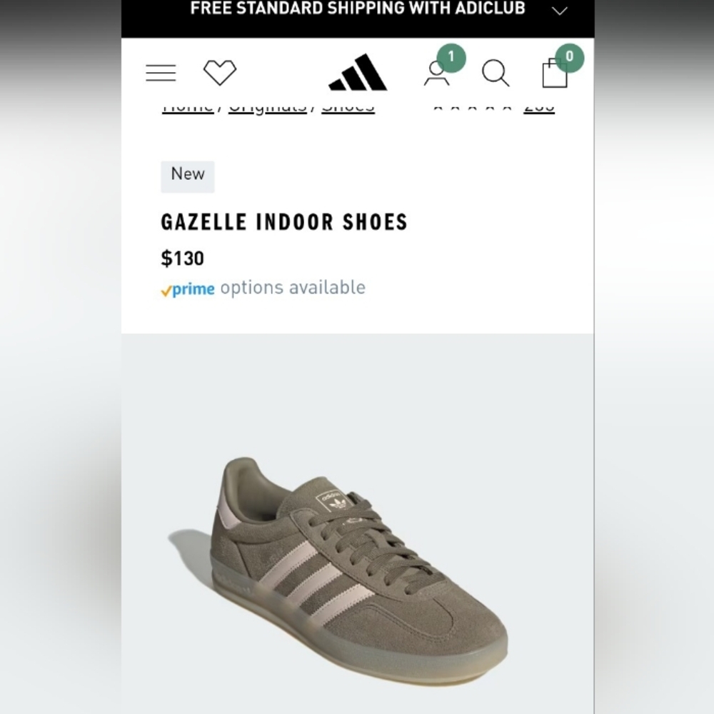 Adidas Gazelle Green and White Sneakers - Picture 11 of 11